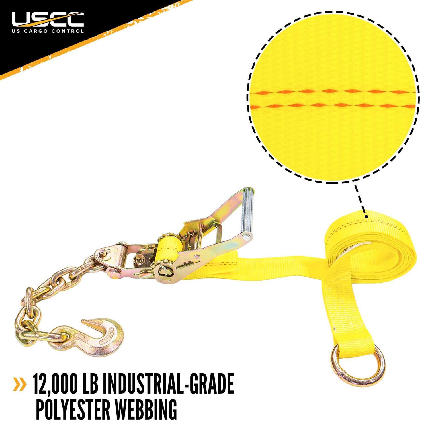 Us Cargo Control Side Mount Wheel Net with Ratchet and Chain Extension - Image 5