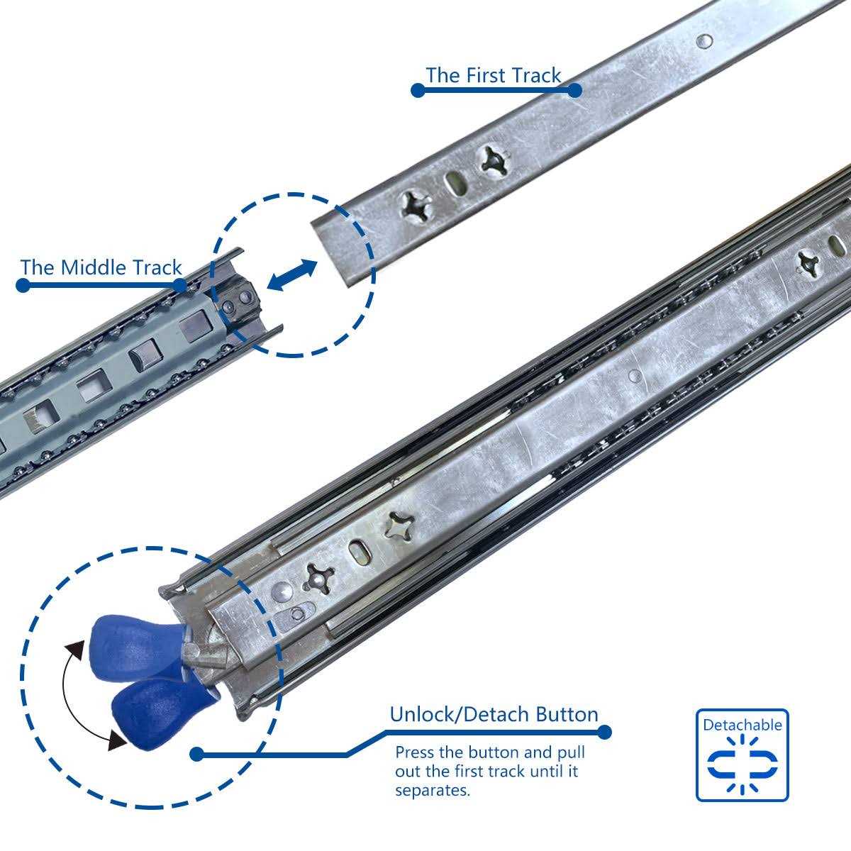 VADANIA Heavy Duty Drawer Slides with Lock - Image 4