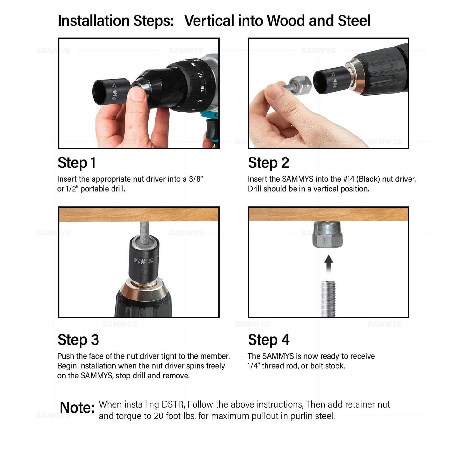 Sammys Vertical Anchor Super Screw with 1/4 in. Threaded Rod Fitting - Image 5