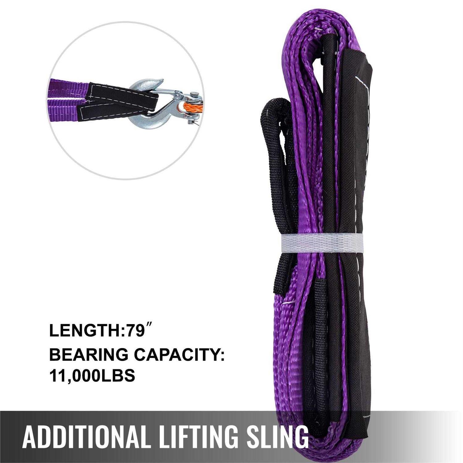 VEVOR Synthetic Winch Rope 100ft Winch Cable with G70 Hook Working Strength - Image 3