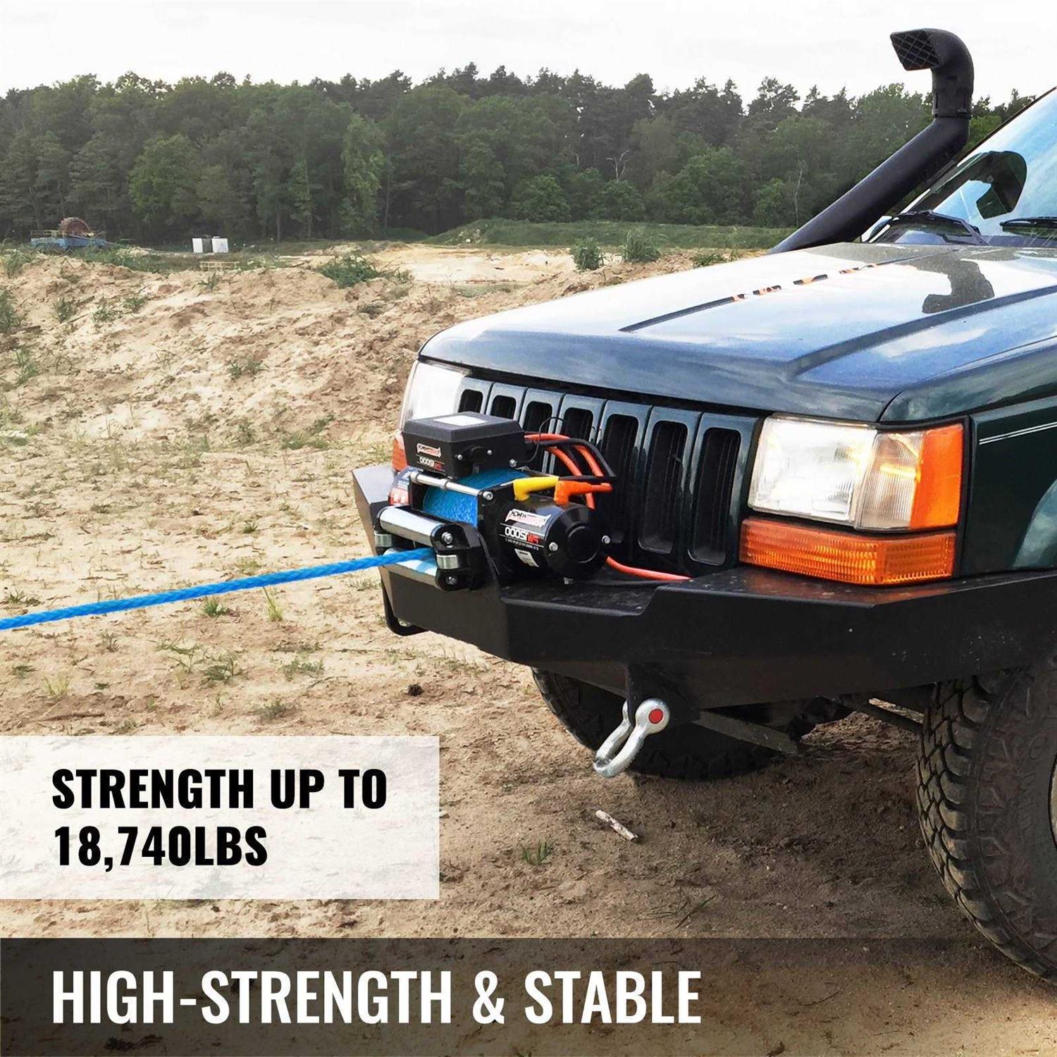 VEVOR Synthetic Winch Rope 100ft Winch Cable with G70 Hook Working Strength - Image 4