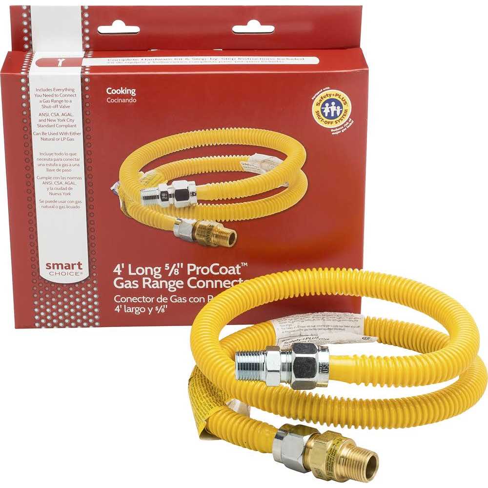Smart Choice 4' Long 5/8'' Safety+PLUS ProCoat Gas Connector - Image 4