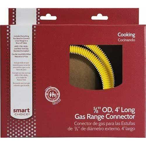 Smart Choice 4' Long 5/8'' Safety+PLUS ProCoat Gas Connector - Image 5