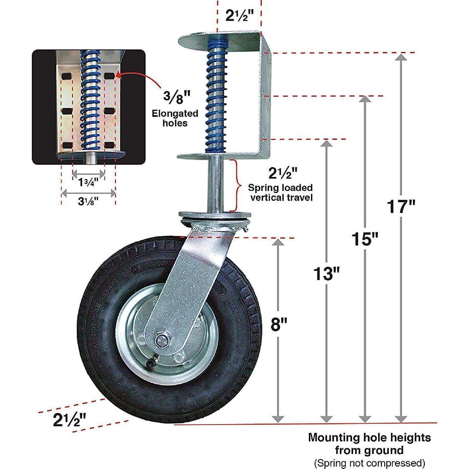 Shepherd Hardware 9798 8-Inch Pneumatic Gate Caster - Image 3