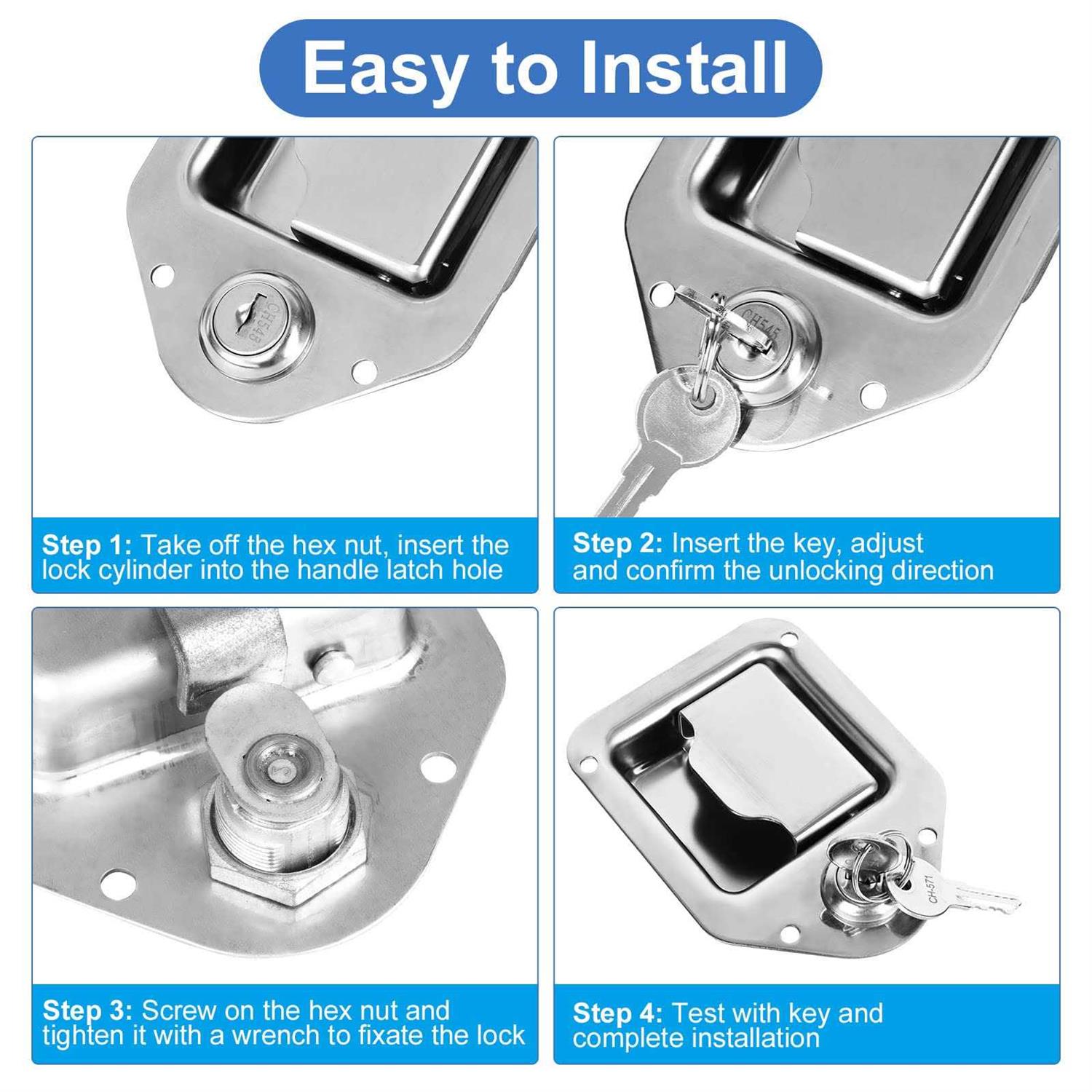 Truck Tool Box Lock Replacement 1 Pack Keyed Different 5/8 Cylinder for Truck Toolbox Handle Latch - Image 3