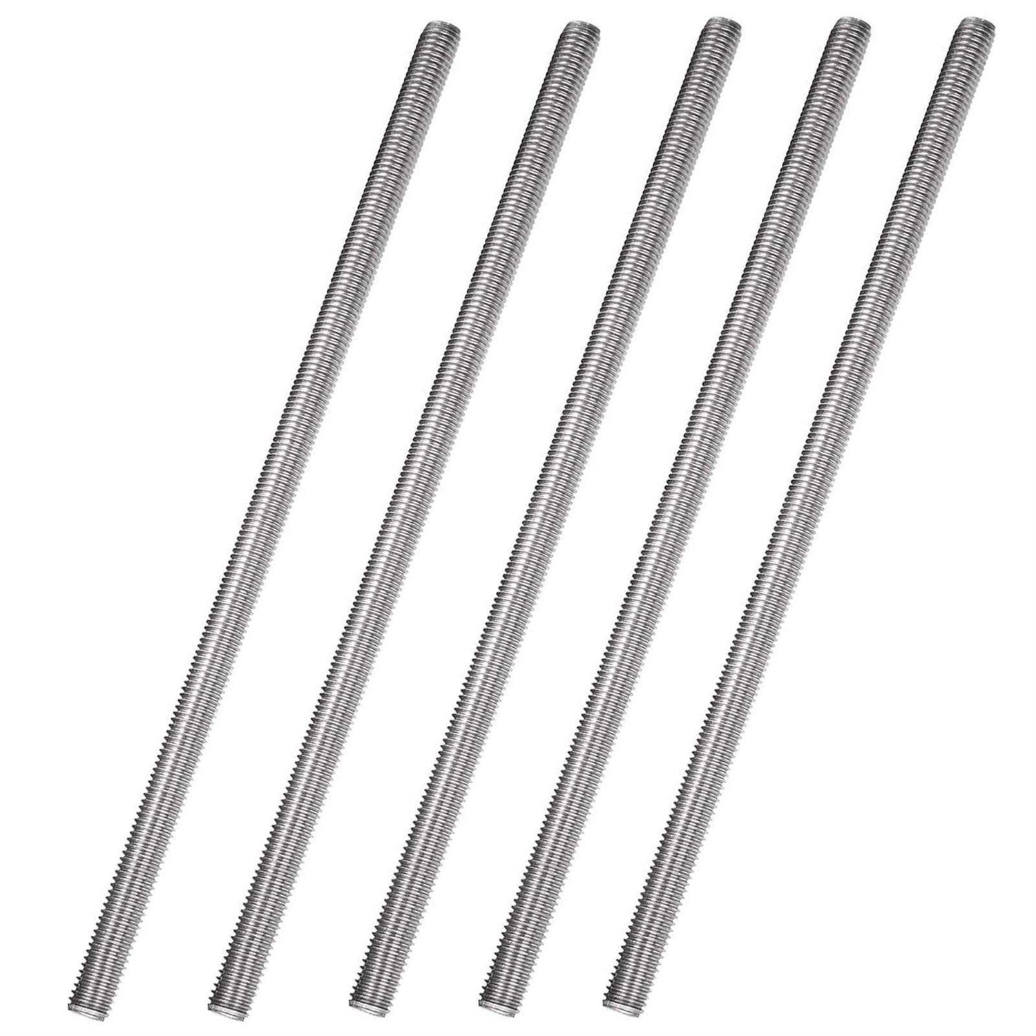 Lswteiz 5Pack 304 Stainless Steel Fully All Threaded Rod Studs 250Mm Long Threaded Screw