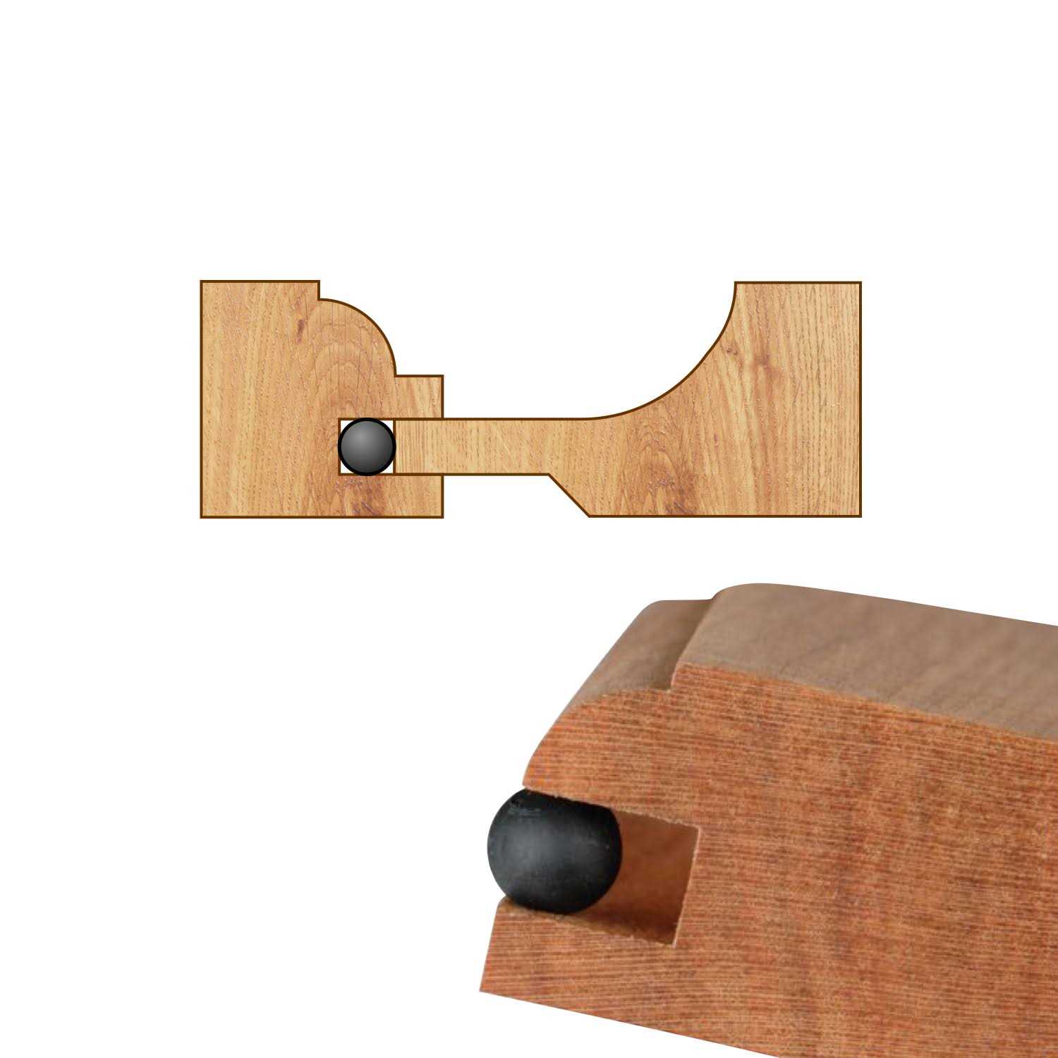 Space Balls Raised Panel Cabinet Door Spacers for 1/4 Groove - Image 4