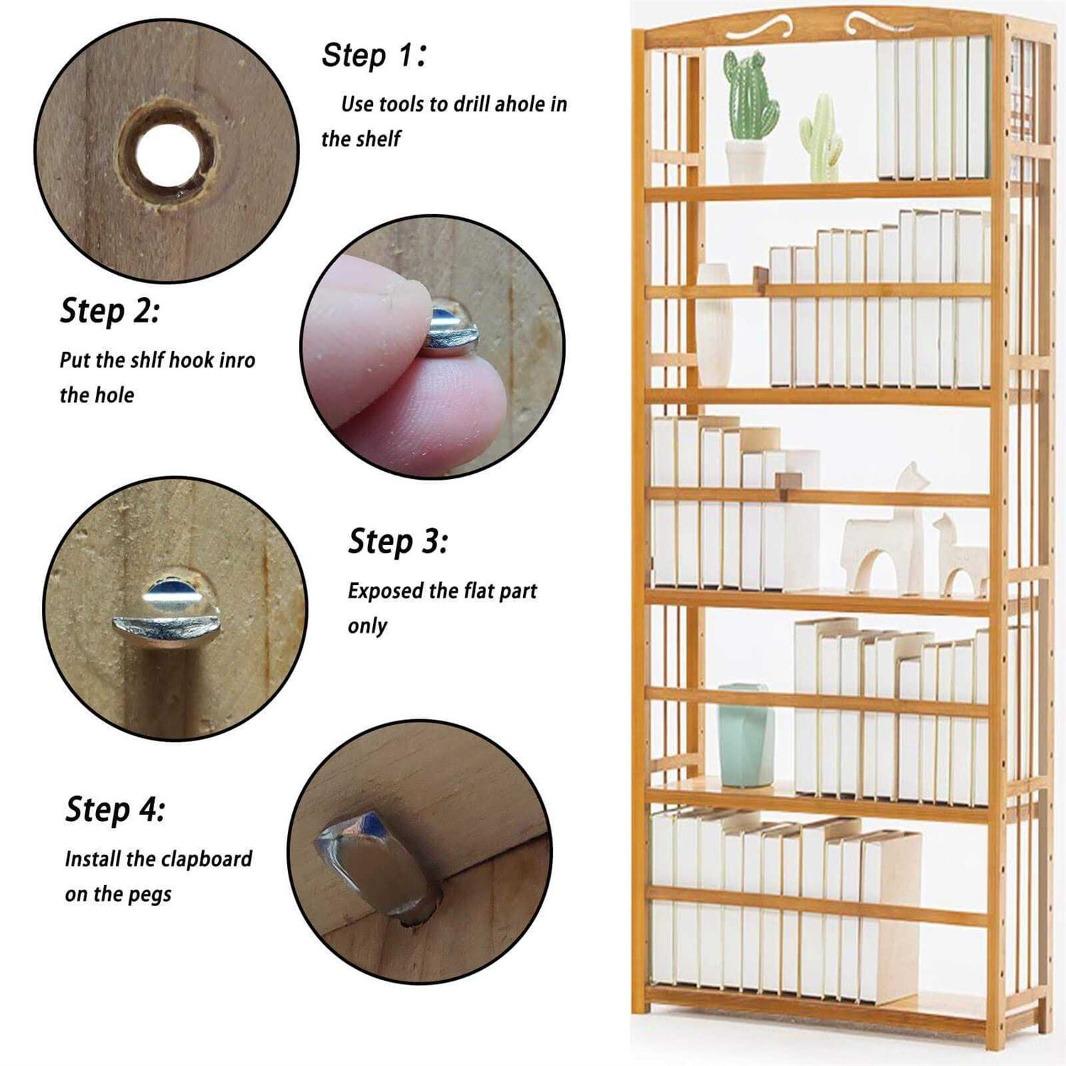 Shelf Pin Spoon Shaped Cabinet Support Pegs Support Heavy Duty Metal - Image 3