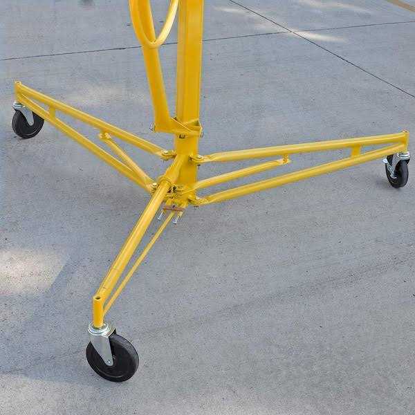 Stark USA 65044 Drywall Lift 11' Yellow Rolling Sheetrock Panel Hoist Jack - Image 2