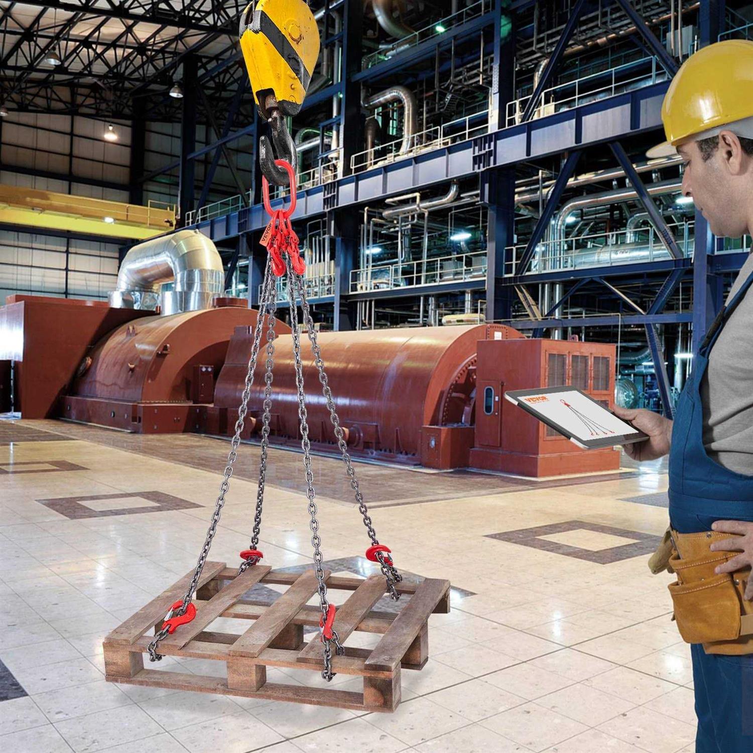 VEVOR Chain Sling 5/16 Inch x 5 Ft Lifting Chains with Hooks - Image 4