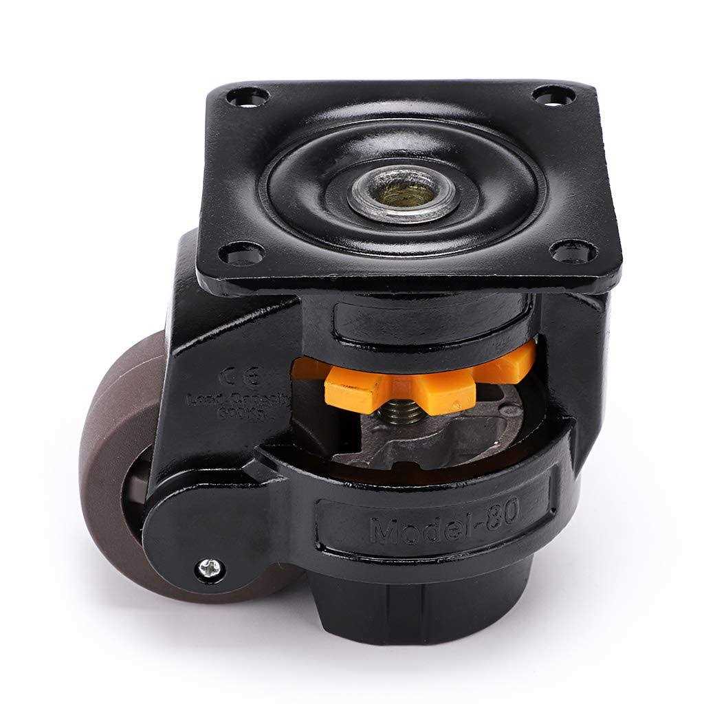 Skelang Leveling Machine Caster Model-80 Large Top Plate Leveling Wheel with Retractable NBR Pad for Heavy Workbench - Image 3