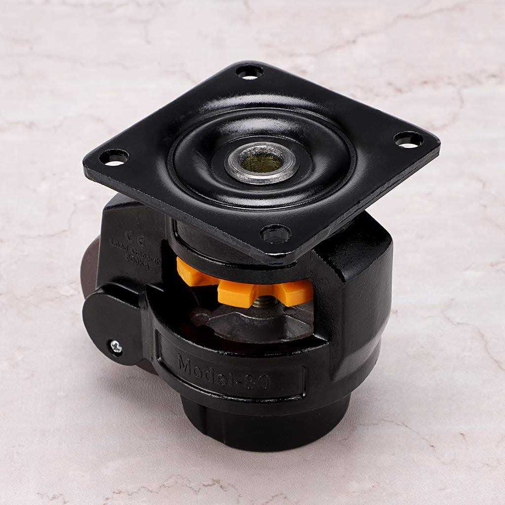 Skelang Leveling Machine Caster Model-80 Large Top Plate Leveling Wheel with Retractable NBR Pad for Heavy Workbench - Image 4