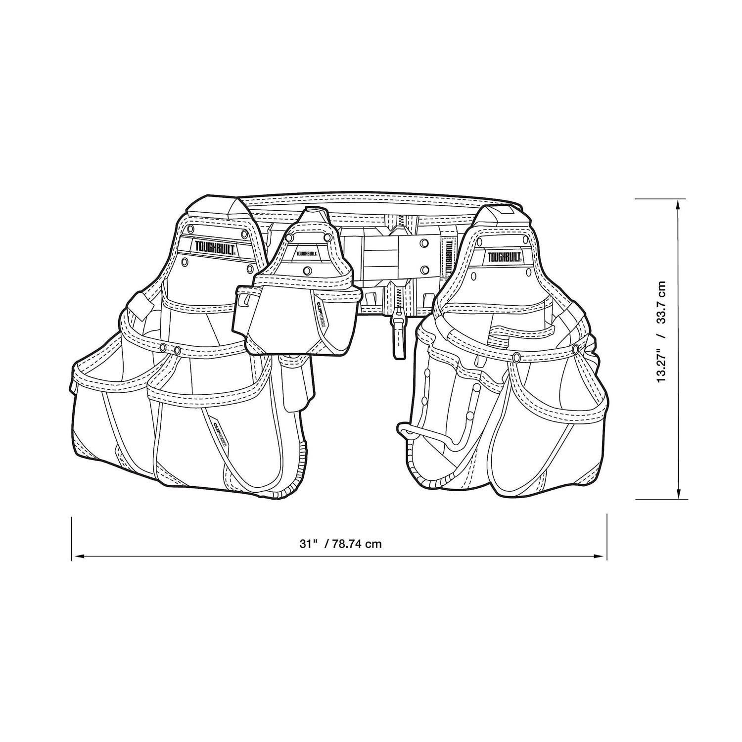 Toughbuilt 4-Piece Contractor Tool Belt Set TB-CT-101-4P - Image 3