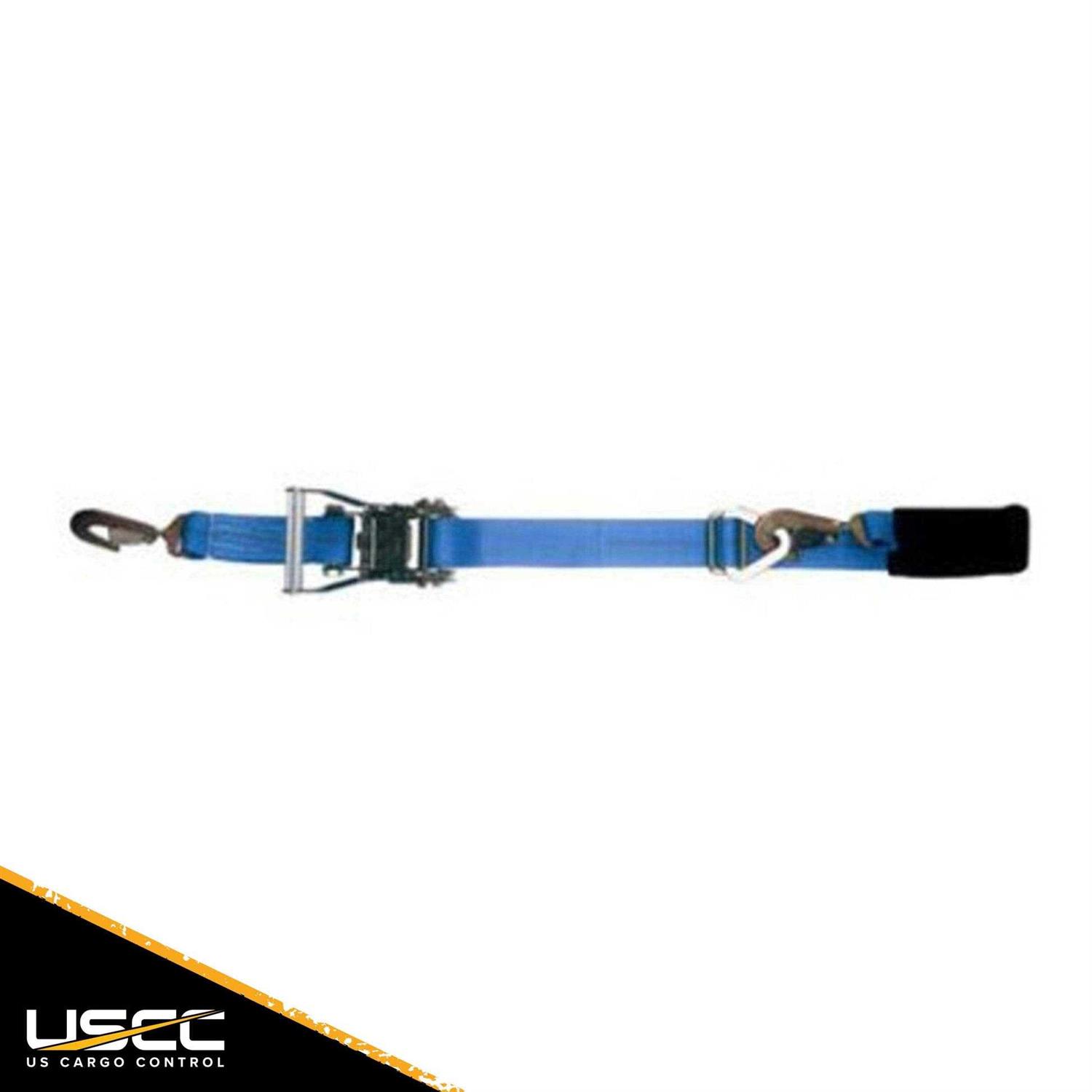 Us Cargo Control 2 x 8' Blue Ratchet Strap 10,000 lbs w/ Axle Strap 5108AX10-BLU - Image 4