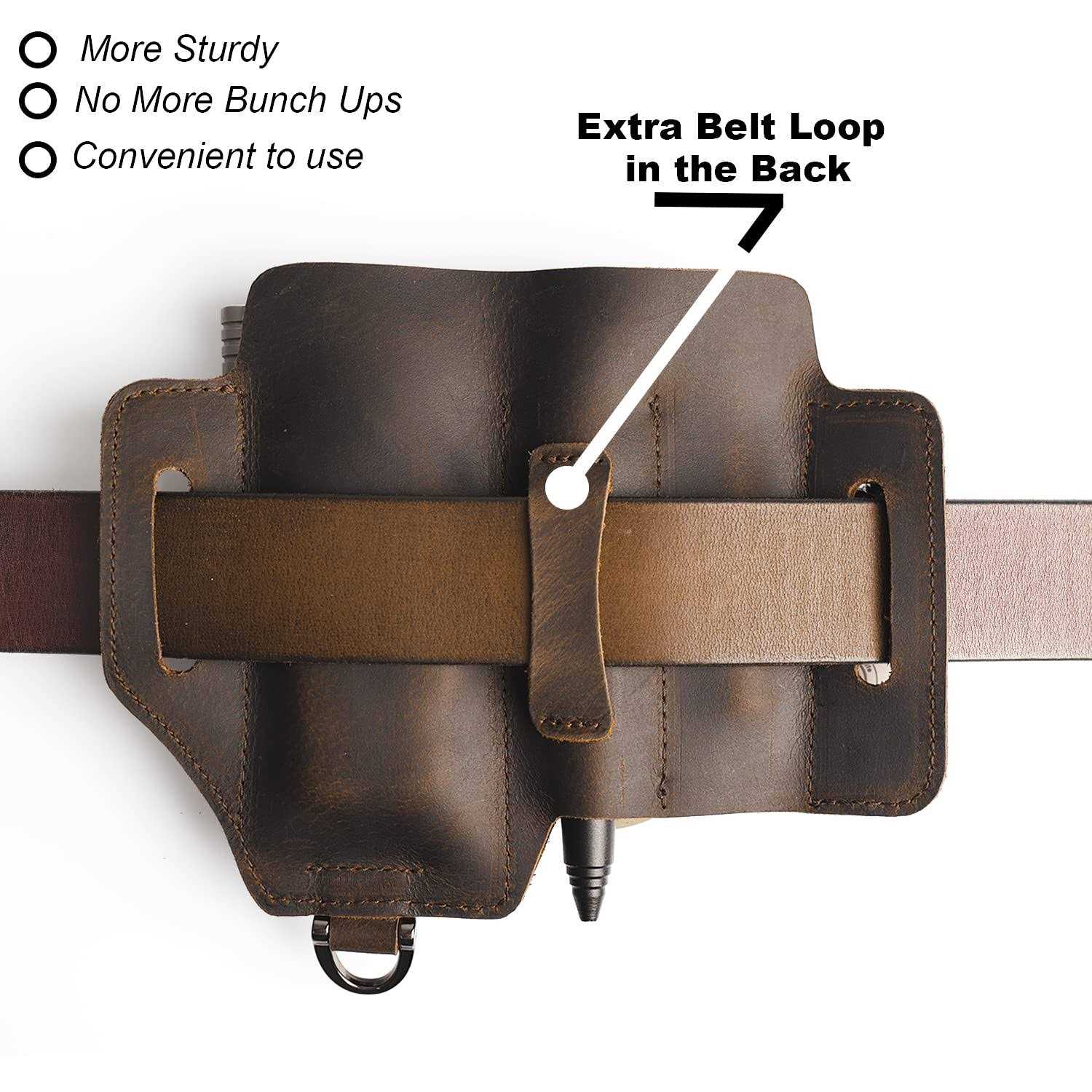 Topstache Leather Multitool Sheath,Edc Belt Organizer for Work And Daily Use,Leatherman Sheath,Edc Pocket Organizer for Flashlig - Image 5