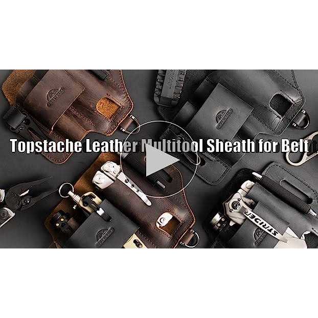 Topstache Leather Multitool Sheath,Edc Belt Organizer for Work And Daily Use,Leatherman Sheath,Edc Pocket Organizer for Flashlig - Image 4
