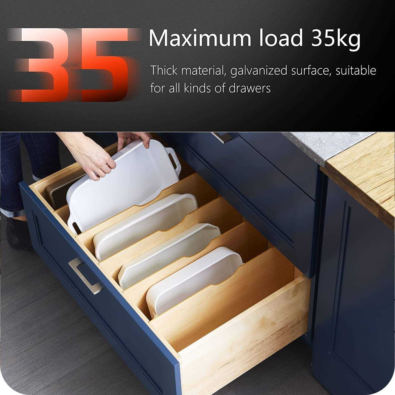 SIGOEI Bottom Mount Soft Close Drawer Slides Full Extension Concealed Rails Track 80 lb Load Capacity 1 Pair - Image 2