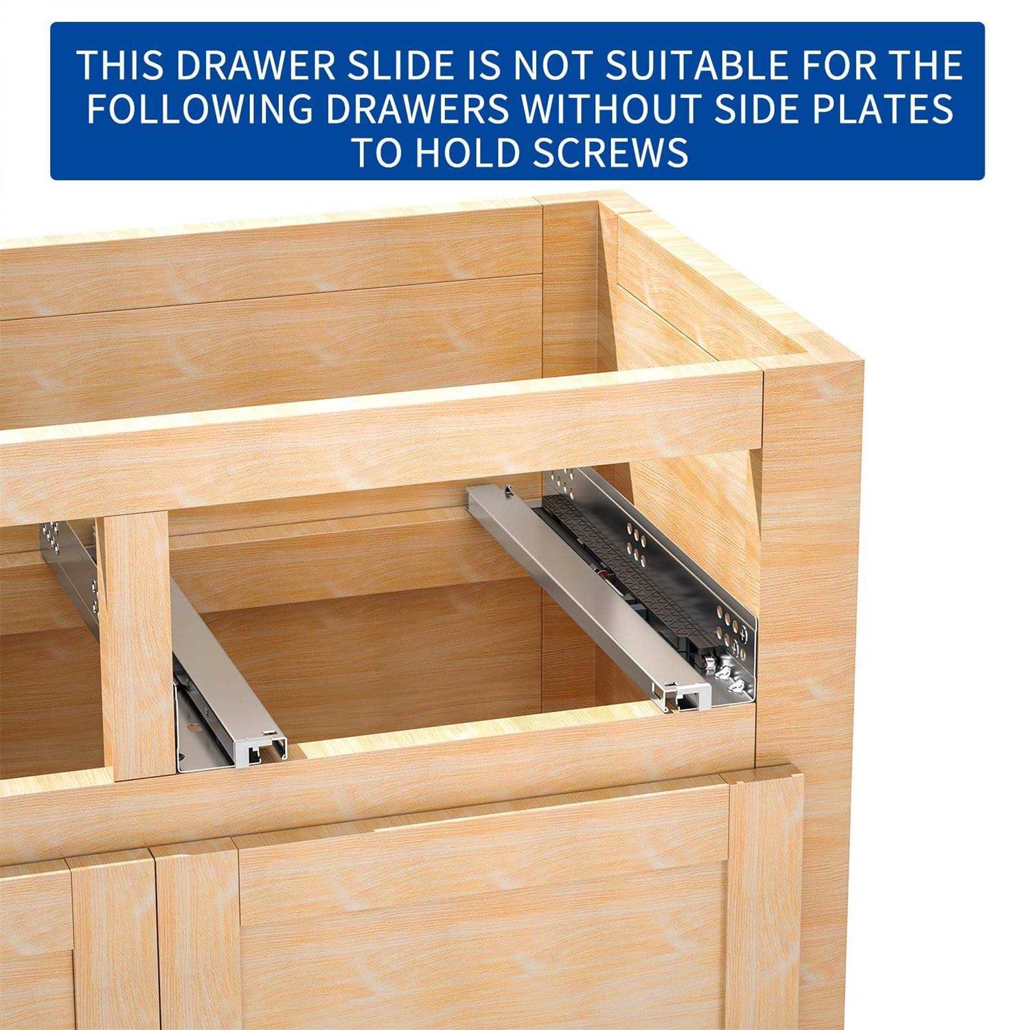 SIGOEI Bottom Mount Soft Close Drawer Slides Full Extension Concealed Rails Track 80 lb Load Capacity 1 Pair - Image 4