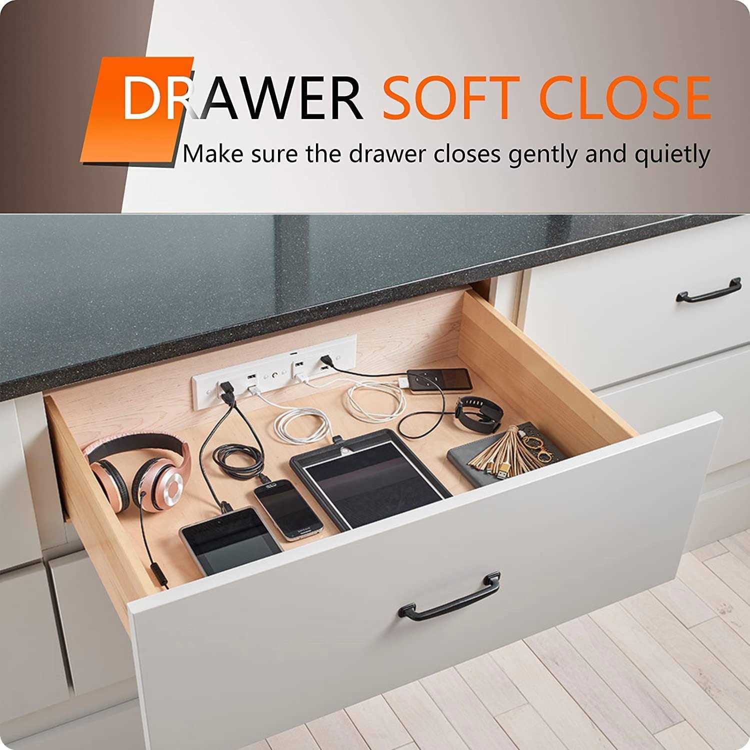 SIGOEI Bottom Mount Soft Close Drawer Slides Full Extension Concealed Rails Track 80 lb Load Capacity 1 Pair - Image 5