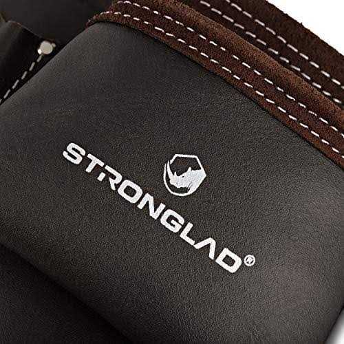 STRONGLAD 5-Pocket Leather Tool Belt Carpenters Tool Belts Construction Pouch - Image 5