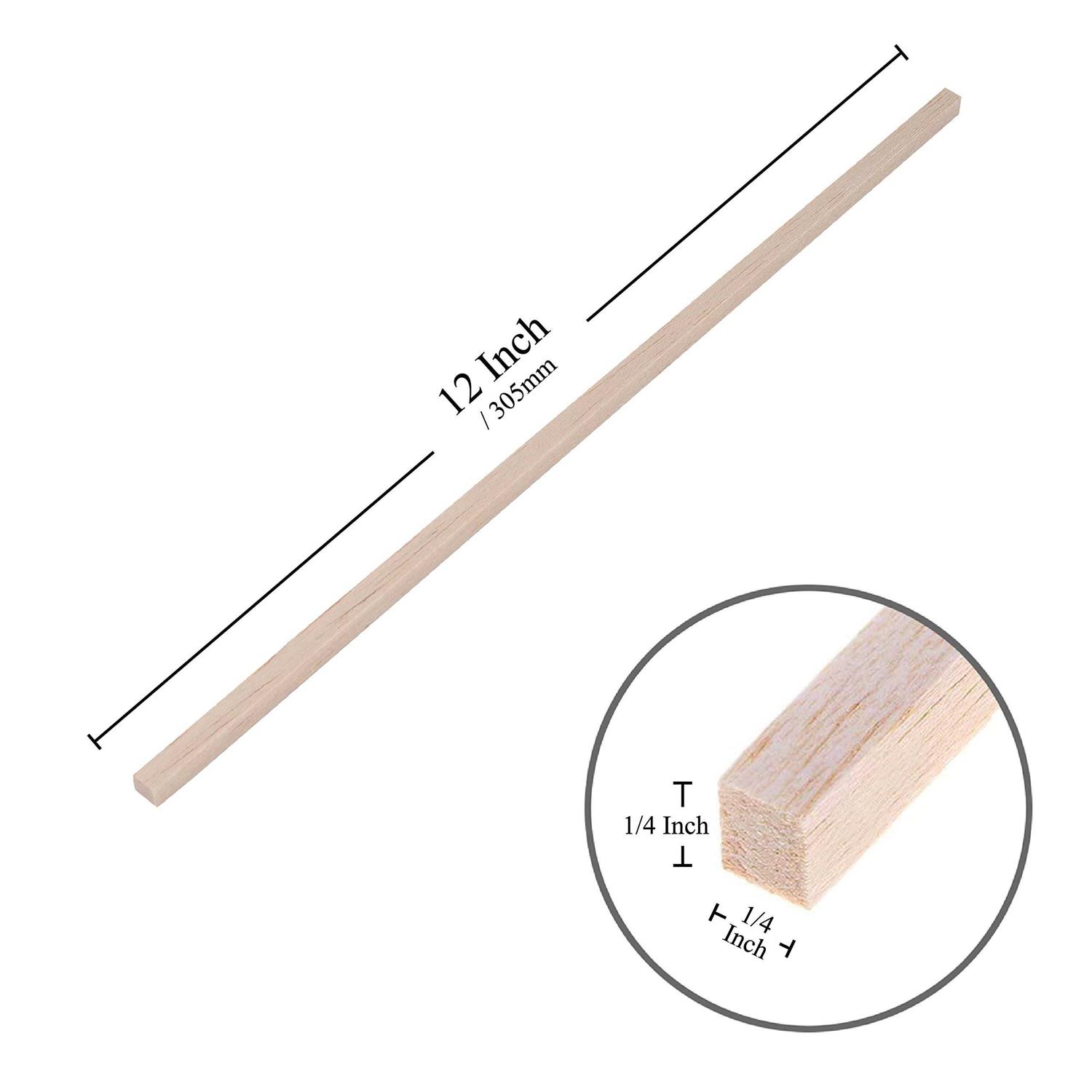 Craftiff Balsa Wood Sticks 1/4 Inch Square Dowels Strips 12 Long - Image 3