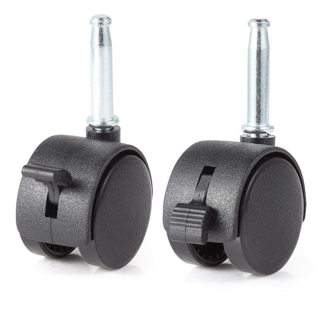 Skelang 4 Pcs 1.5 Grip Neck Caster Stem Diameter 5/16 Swivel Stem Caster Wheel with Brake Replacement for Cart - Image 4