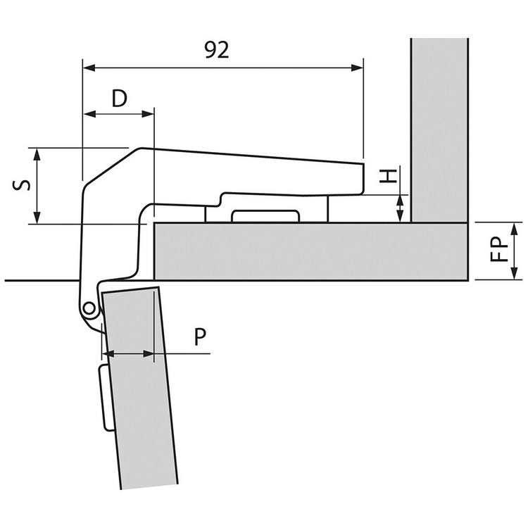 Blum 79B9980 CLIP Top Blumotion 95 Degree Overlay Blind Corner Hinge Press - Image 4