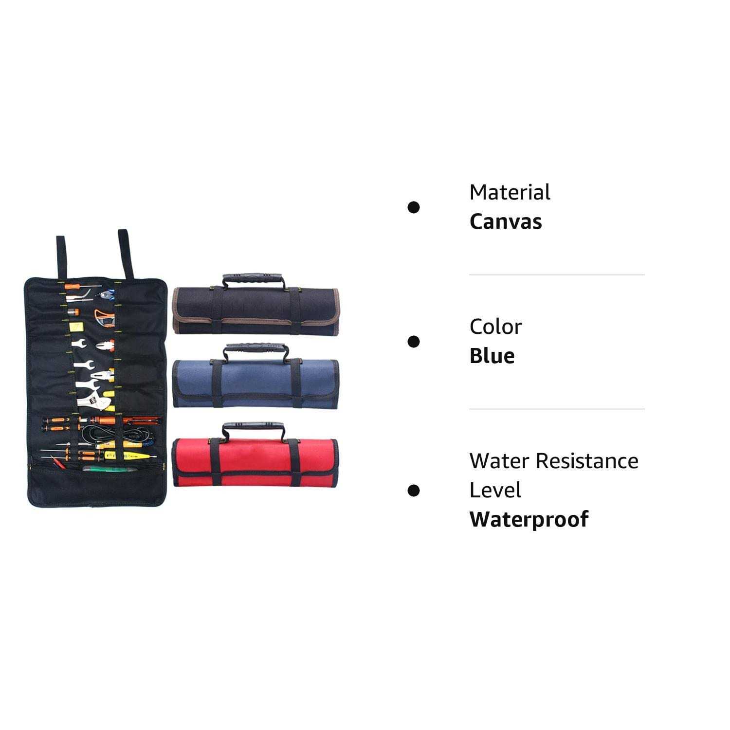 Kani Large Wrench Roll Up Tool Roll Pouch Bag with 22 Pockets - Image 4