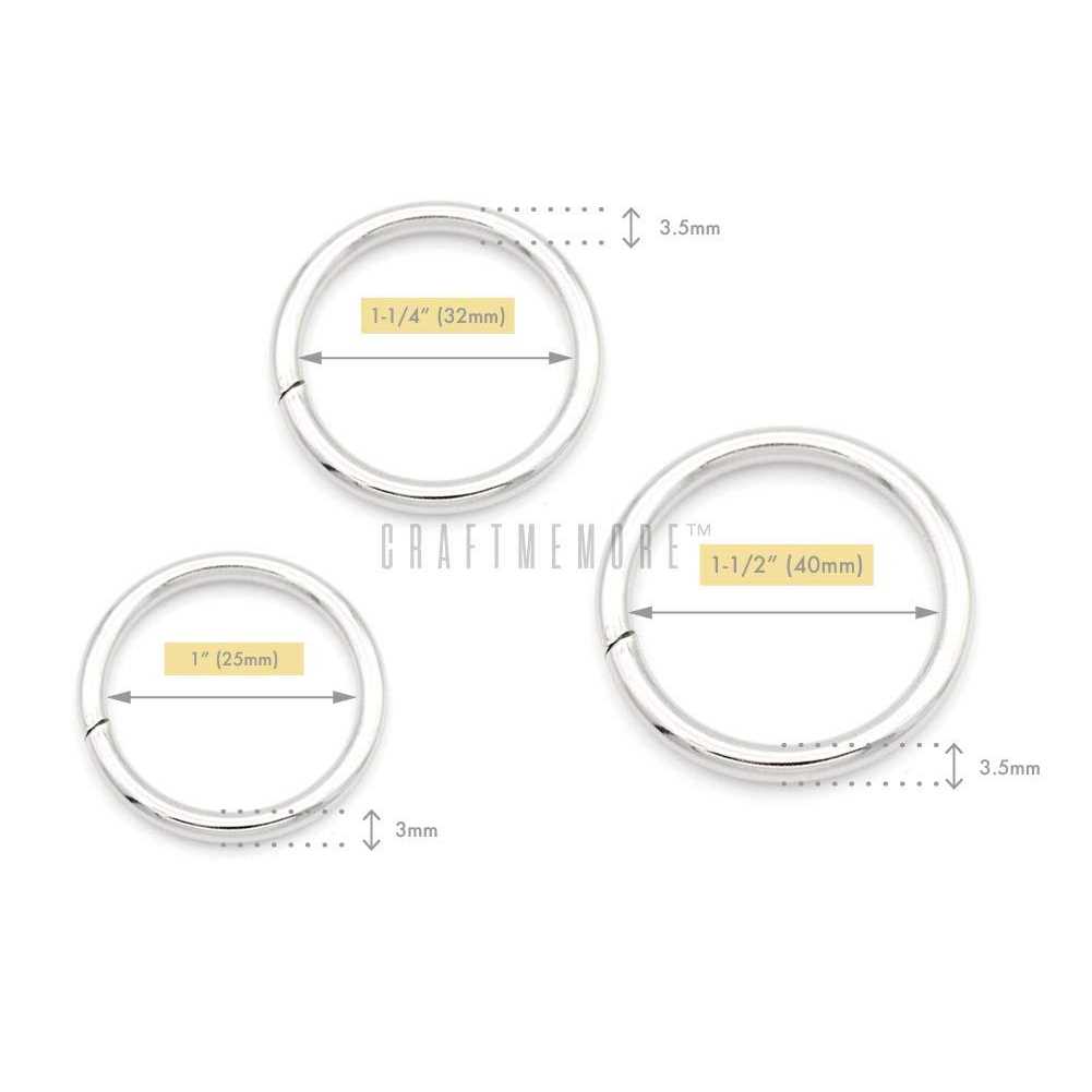 CRAFTMEMORE O-Ring Findings Metal Non-Welded O Rings for Belts Bags Landyard DIY Leather Hand Craft - Image 5