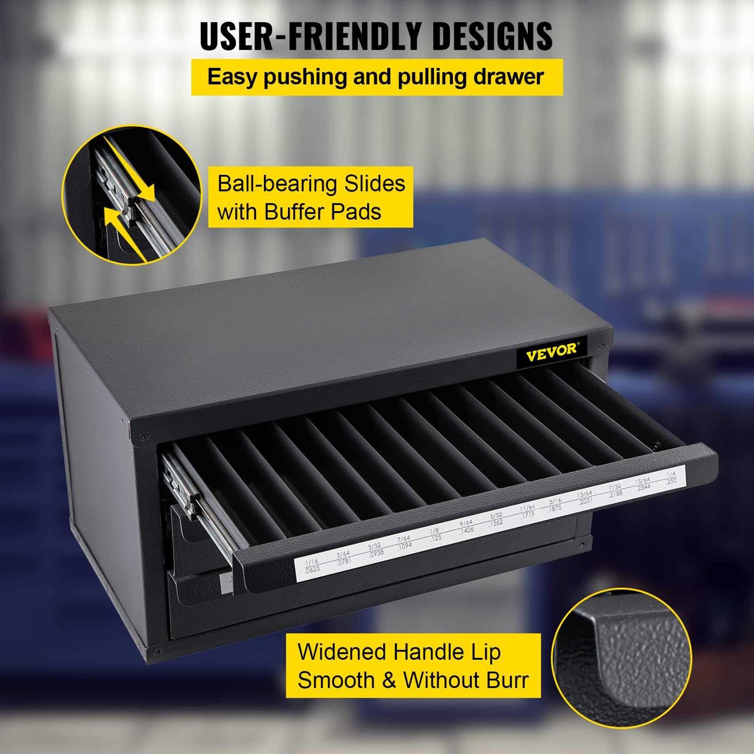 VEVOR Drill Bit Dispenser Cabinet Three-Drawer Drill Bit Dispenser - Image 4