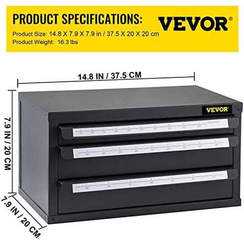 VEVOR Drill Bit Dispenser Cabinet Three-Drawer Drill Bit Dispenser - Image 3