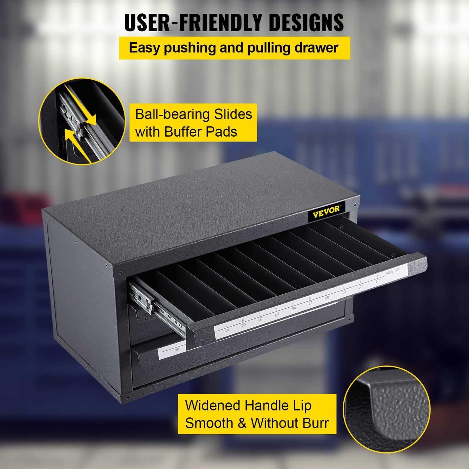 VEVOR Drill Bit Dispenser Cabinet Three-Drawer Drill Bit Dispenser - Image 4