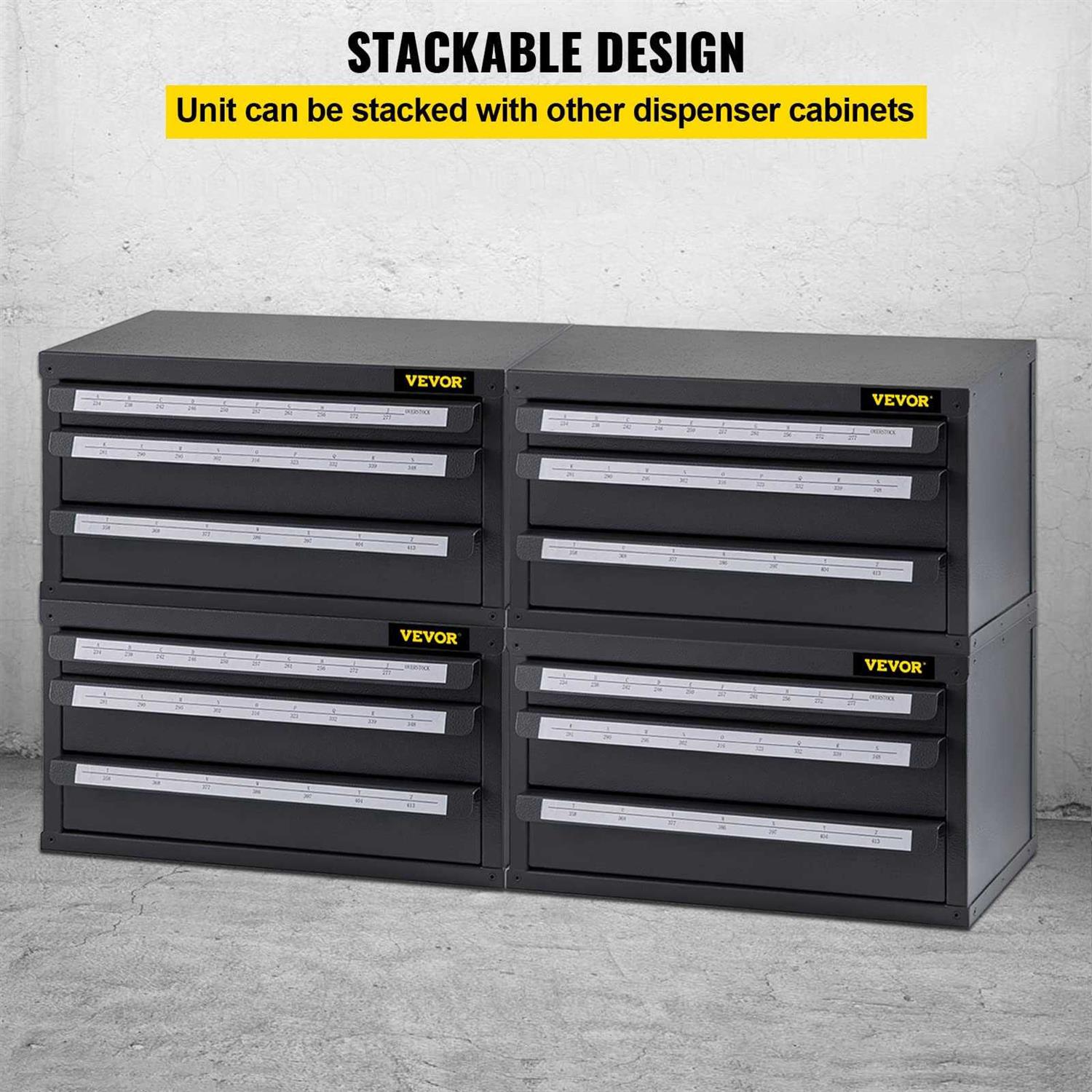 VEVOR Drill Bit Dispenser Cabinet Three-Drawer Drill Bit Dispenser - Image 5