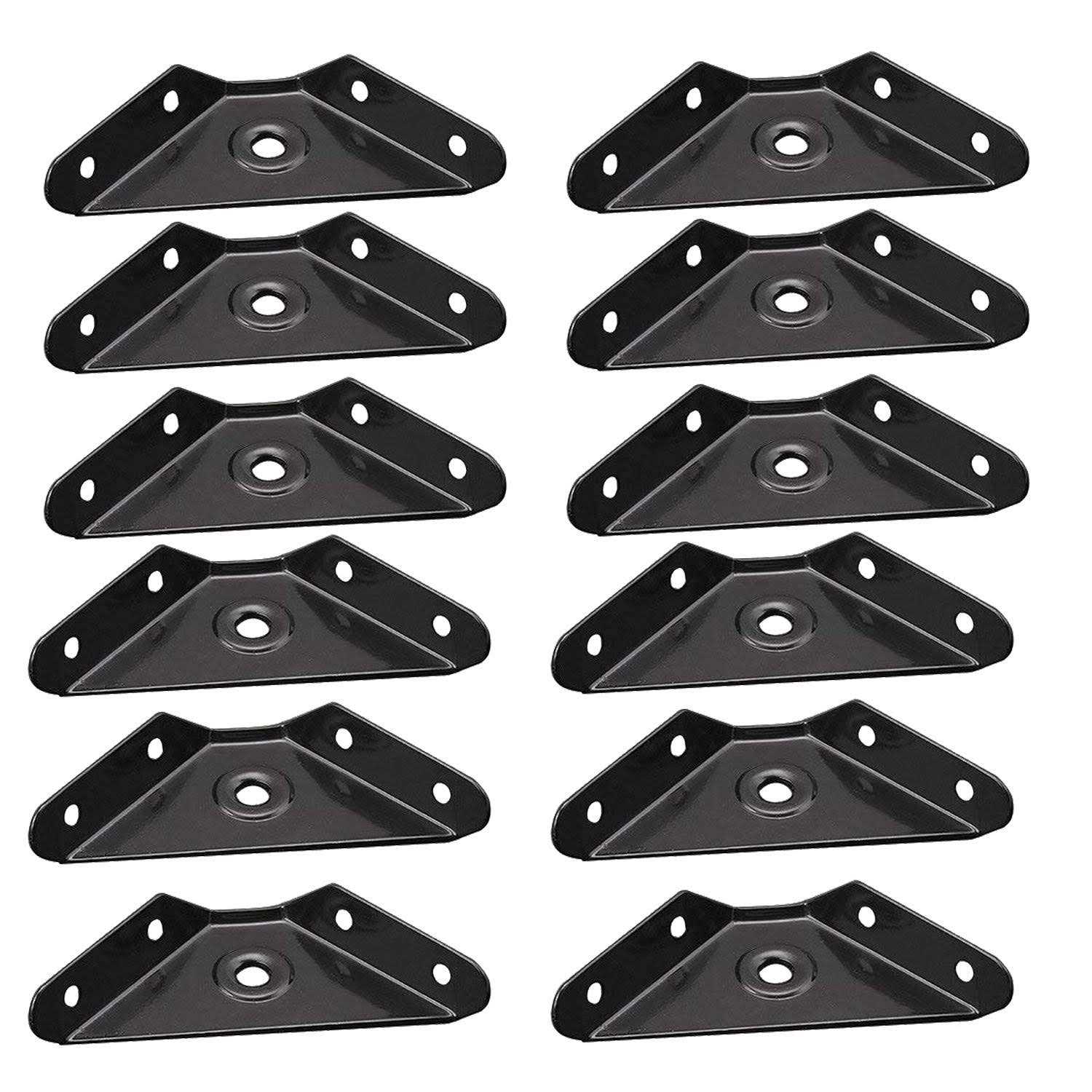 HOWDIA 12 Pcs Steel Corner Braces Joint Trapeziform Angle Code Brackets Corner Brace Support Bracket Fastener