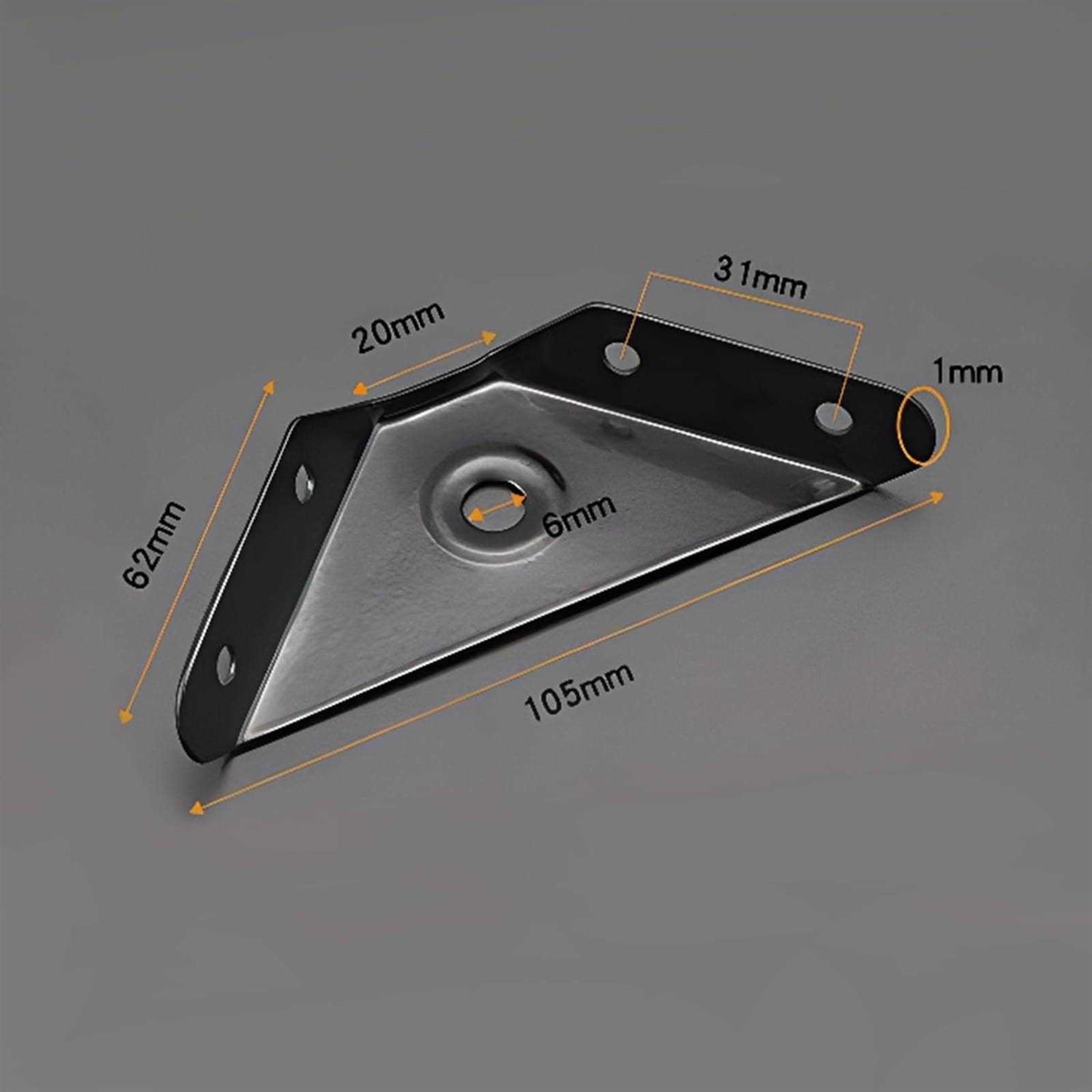 HOWDIA 12 Pcs Steel Corner Braces Joint Trapeziform Angle Code Brackets Corner Brace Support Bracket Fastener - Image 2