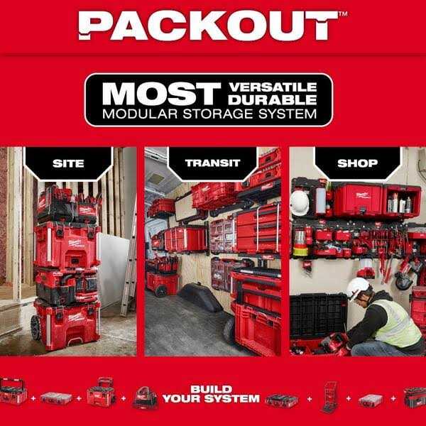 Milwaukee Packout Long Handle Tool Rack with Packout Compact Wall Plate - Image 3