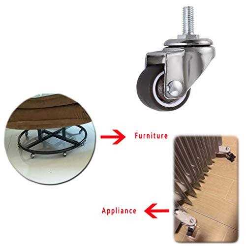 Skelang 1 Inch Swivel Stem Threaded Casters TPE Mute Caster Wheel M6 ×15 - Image 5