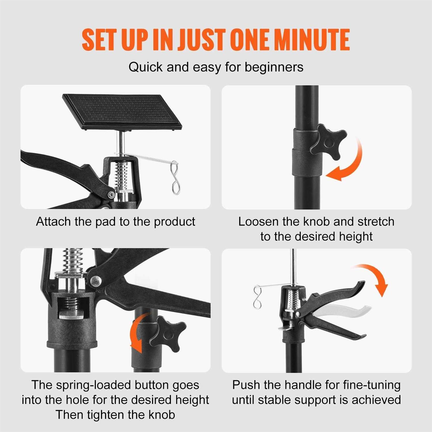 VEVOR Adjustable Support Pole 4 Pcs 66 lbs Capacity 3rd Hand Support System 45.2 - Image 5