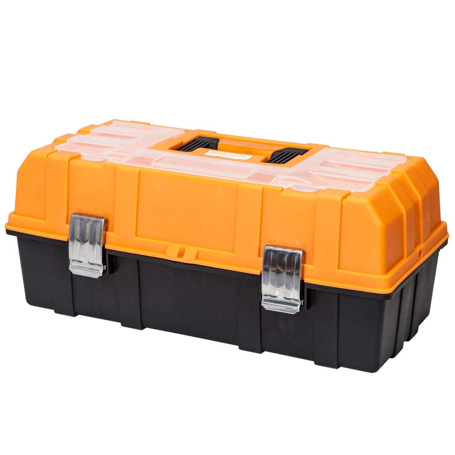 Torin atrjh-3430t 17-Inch 3-Layer Multi-function Toolbox with Tray and Dividers,Orange Folding Tool Organizers,Plastic Tool Storage Box - Image 5
