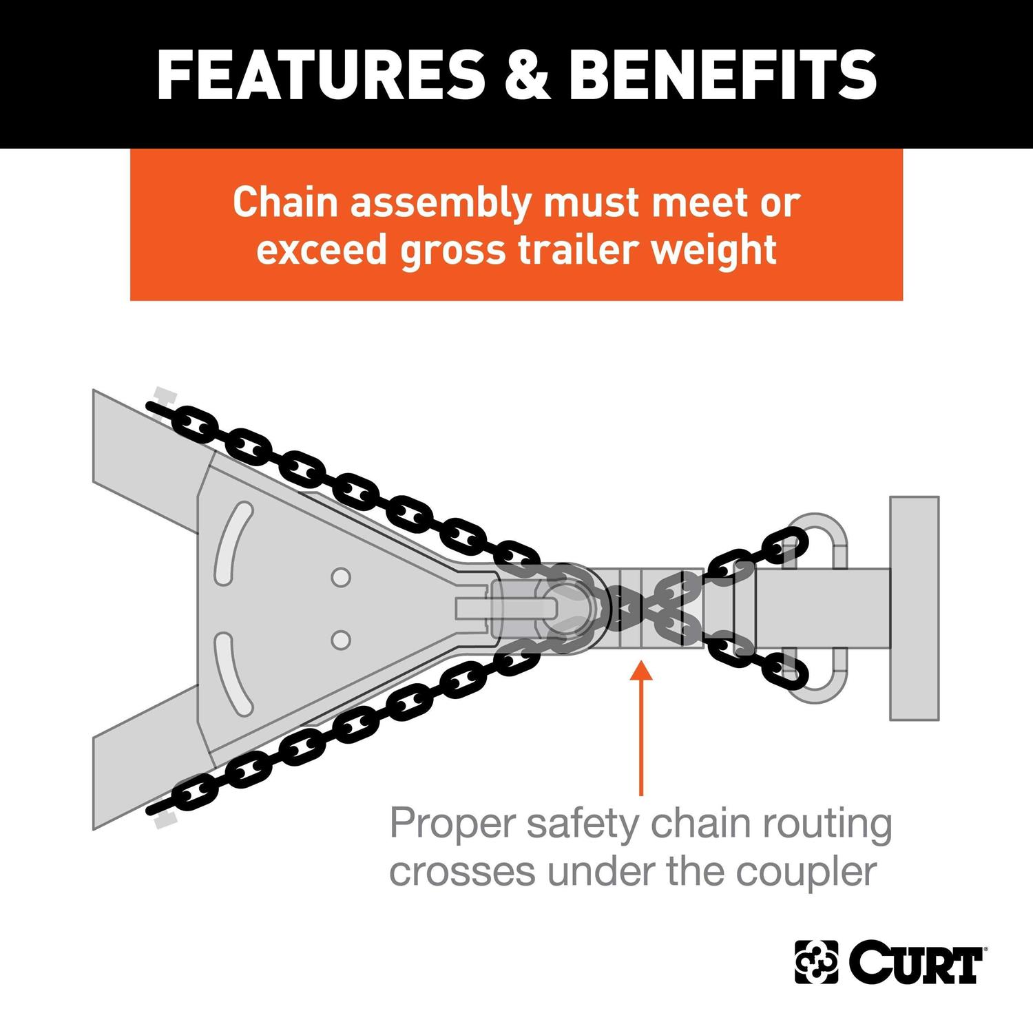 Curt Safety Chain with 2 S-Hooks 80031 - Image 3