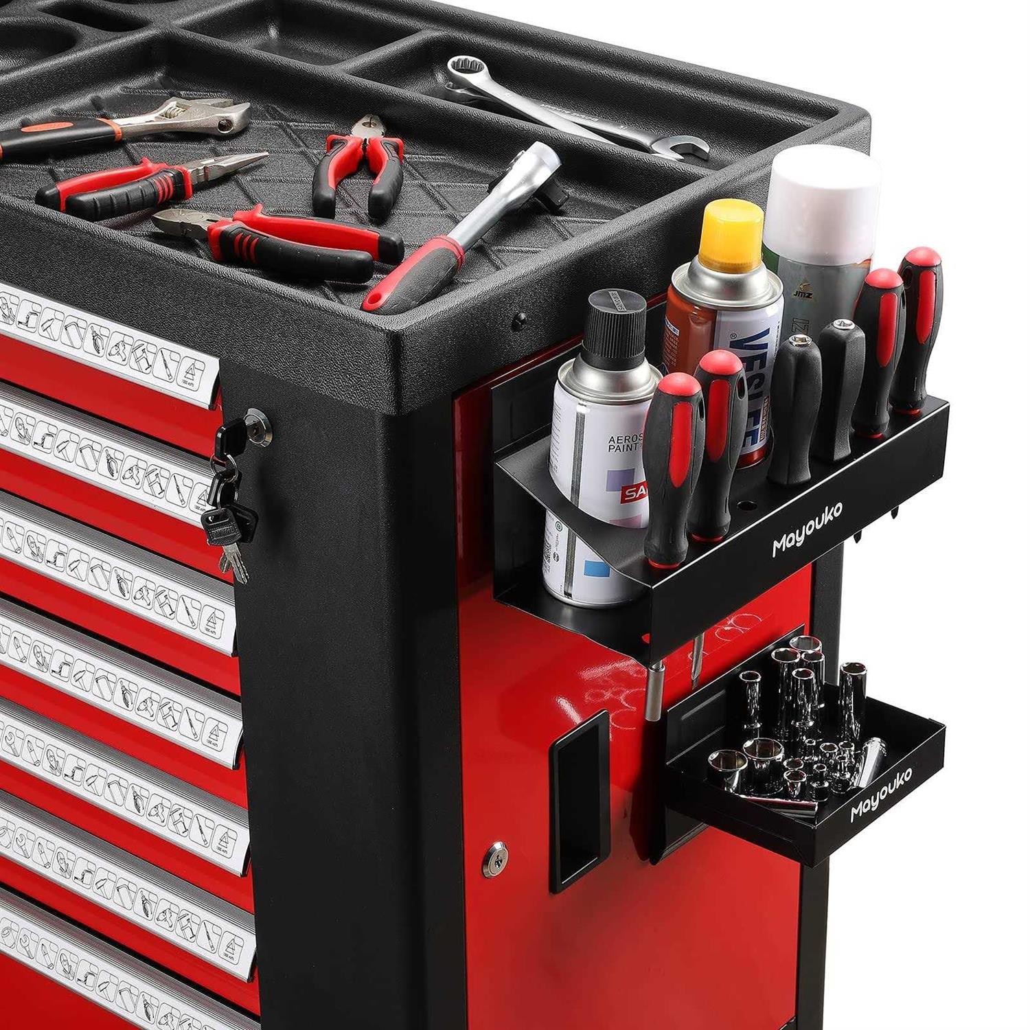 Mayouko Magnetic Toolbox Shelf, Tray and Holder 4-piece Magnetic Toolbox Tray Set Tool Box Cabinet Side Shelf Storage - Image 2