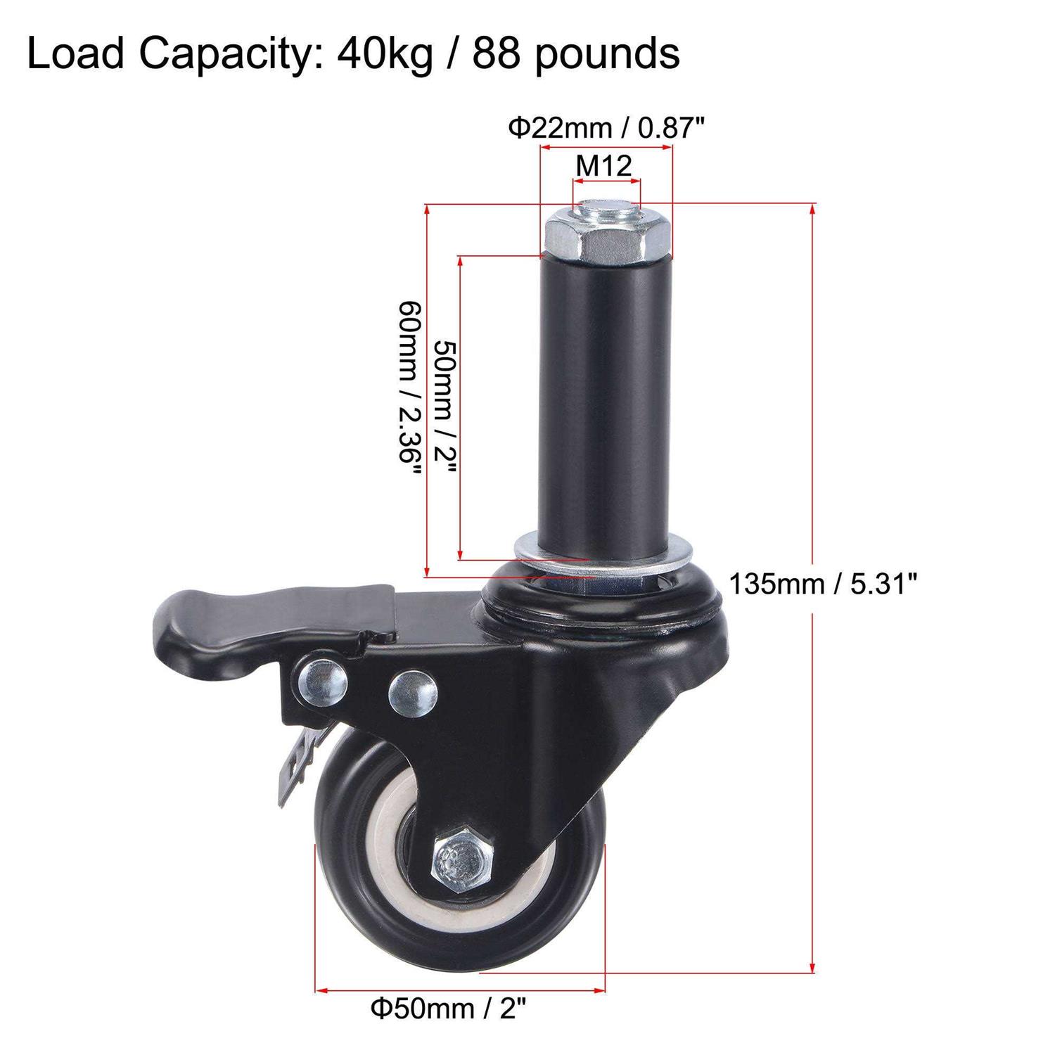 Uxcell Swivel Expanding Stem Caster Capacity for Kitchen Prep PVC - Image 4