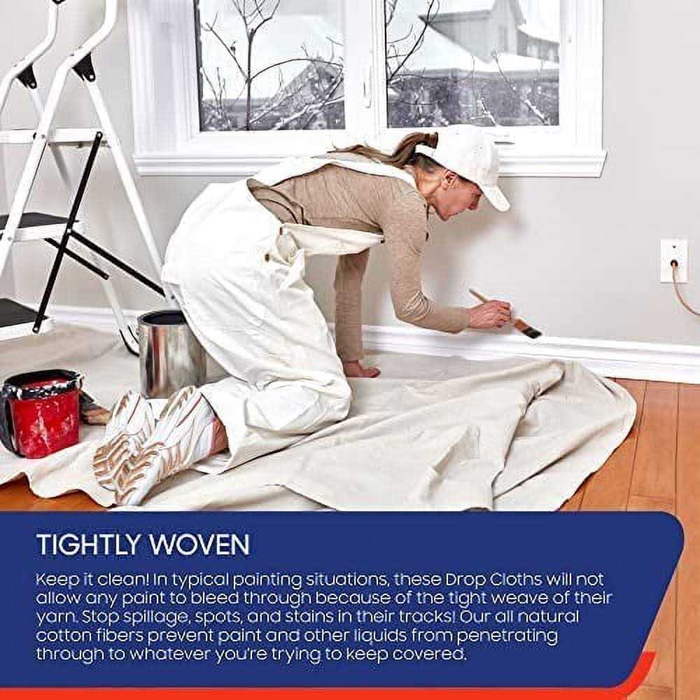 Tarps Now 10oz Painters Tarps Drop Cloth Cotton Canvas Tarp - Image 5