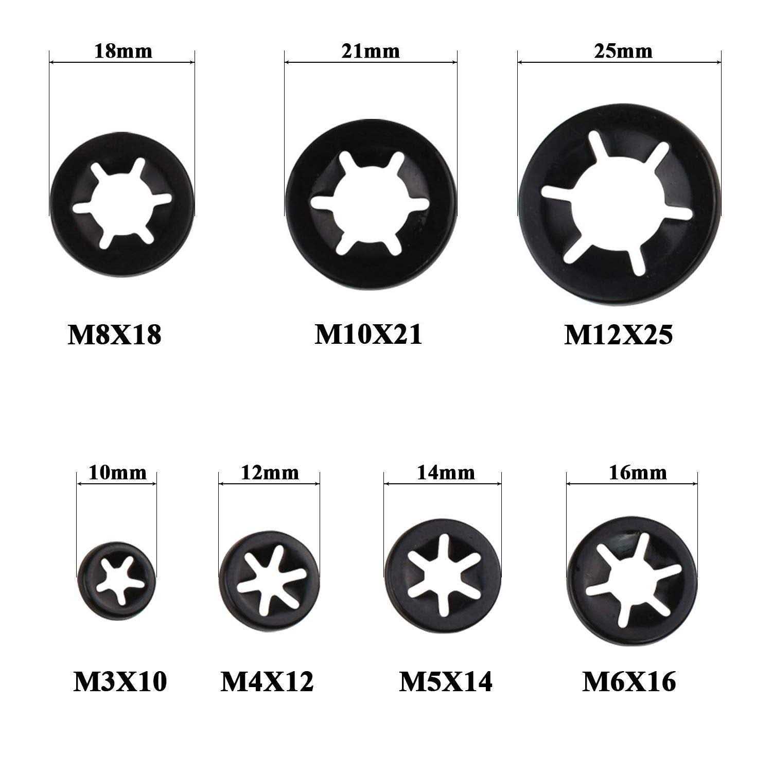 UoYu 7 Sizes Internal Tooth Starlock Washers Quick Speed Locking Washers - Image 5