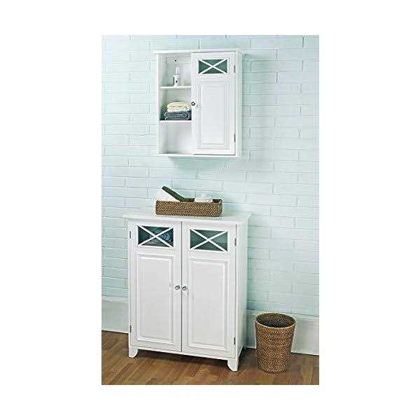Teamson Home Dawson Removable Wooden Wall Cabinet with Cross Molding - Image 3