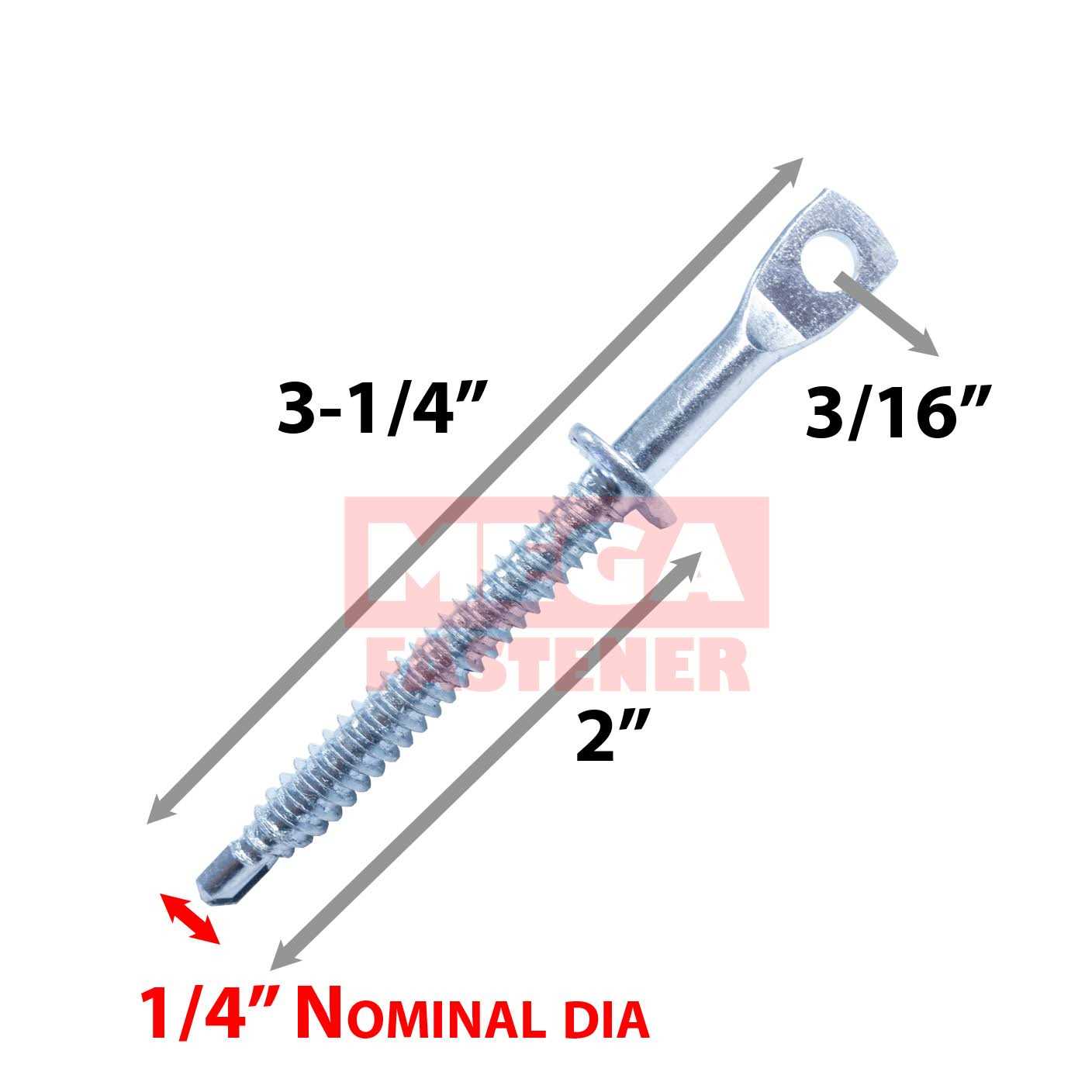 Eye Lag Self tapping point Screw Zinc - Image 3
