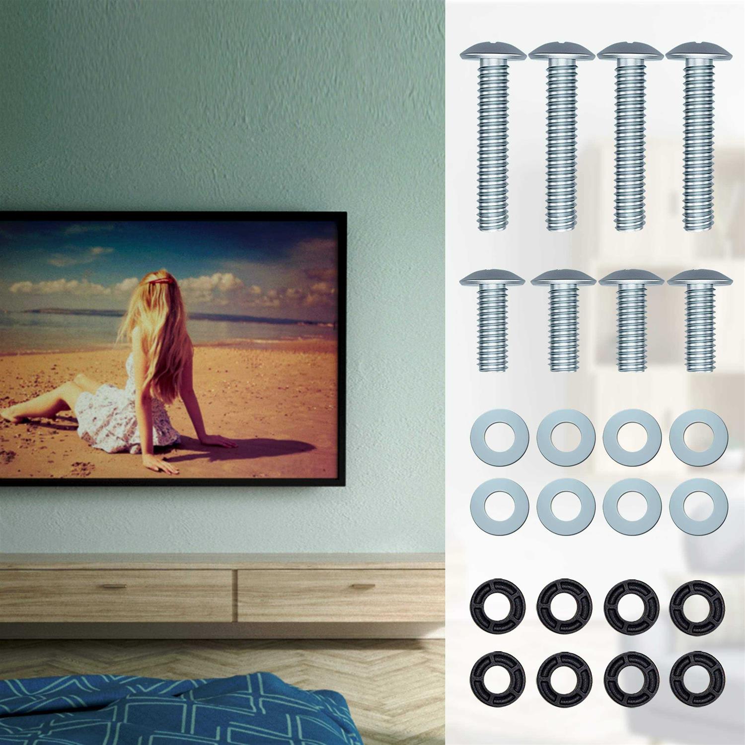 USX MOUNT TV Mounting bolts-M8x 45mm and M8 x 25mm TV Mounting Screws Compatible for Samsung TV with 2.5mm Spacers & 8.5mm Washer - Image 3