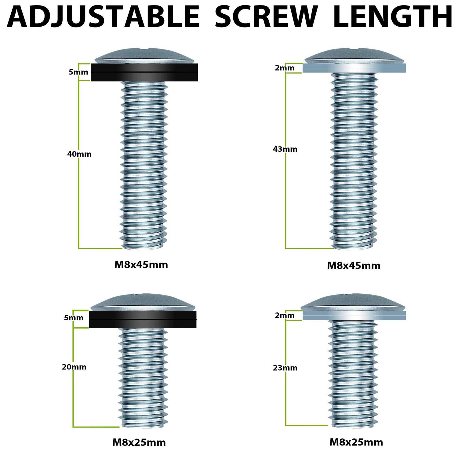 USX MOUNT TV Mounting bolts-M8x 45mm and M8 x 25mm TV Mounting Screws Compatible for Samsung TV with 2.5mm Spacers & 8.5mm Washer - Image 5