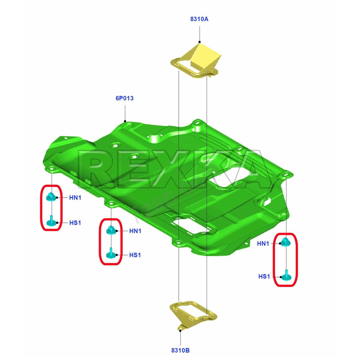 Rexka 15 Sets T30 Engine Splash Shield Guard Undertray Cover Screws Bolt Nut Clip Kit Compatible with Ford Focus Fusion Escape Explorer C-Max - Image 3