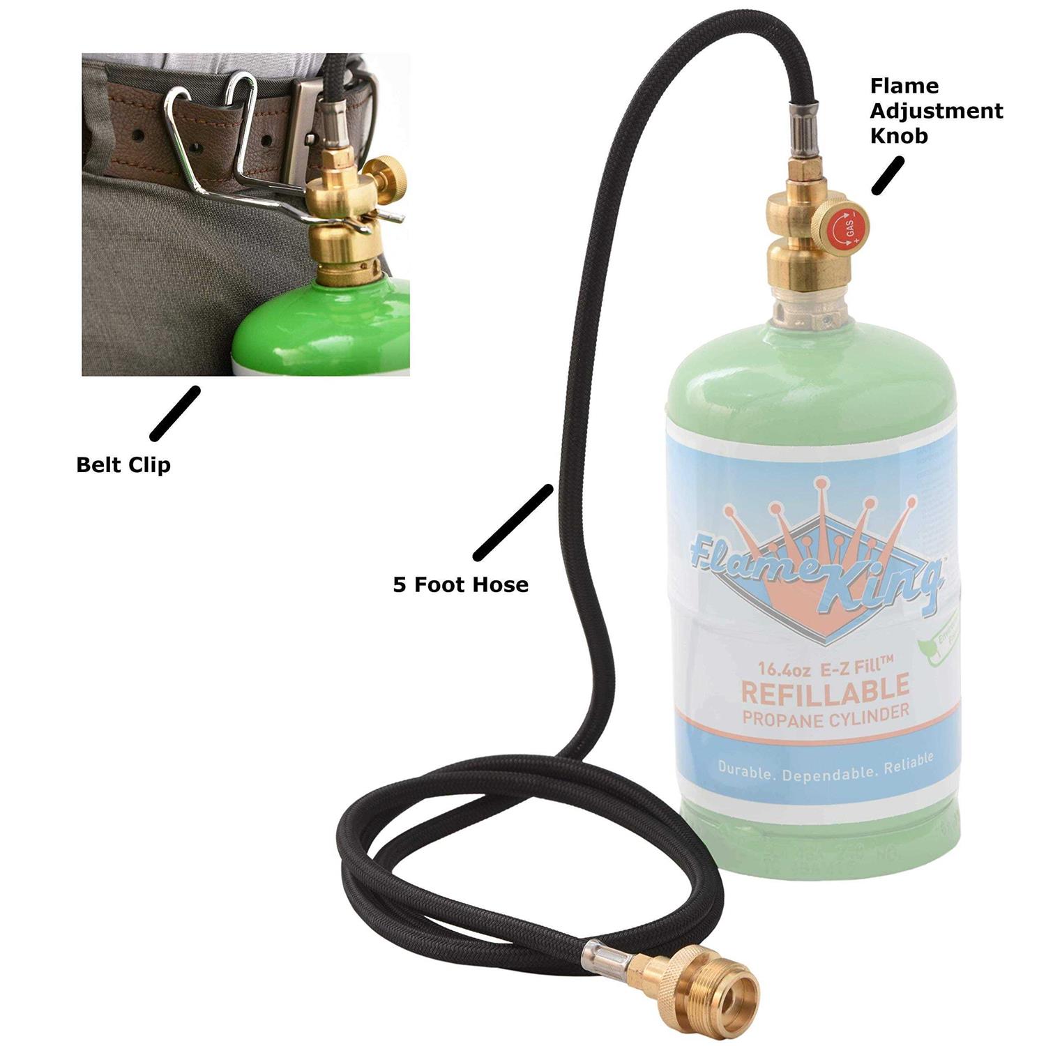 Flame King Flexible 5 FT Extension Hose For 1Lb Propane Tank Cylinder - Image 5